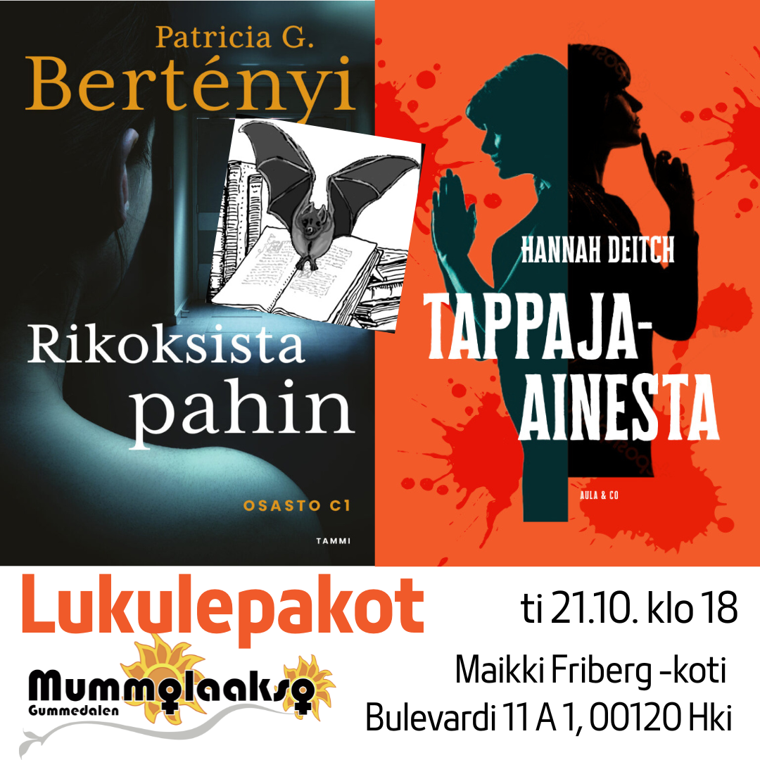 Kirjojen kansikuvat ja lukulepakkologo.