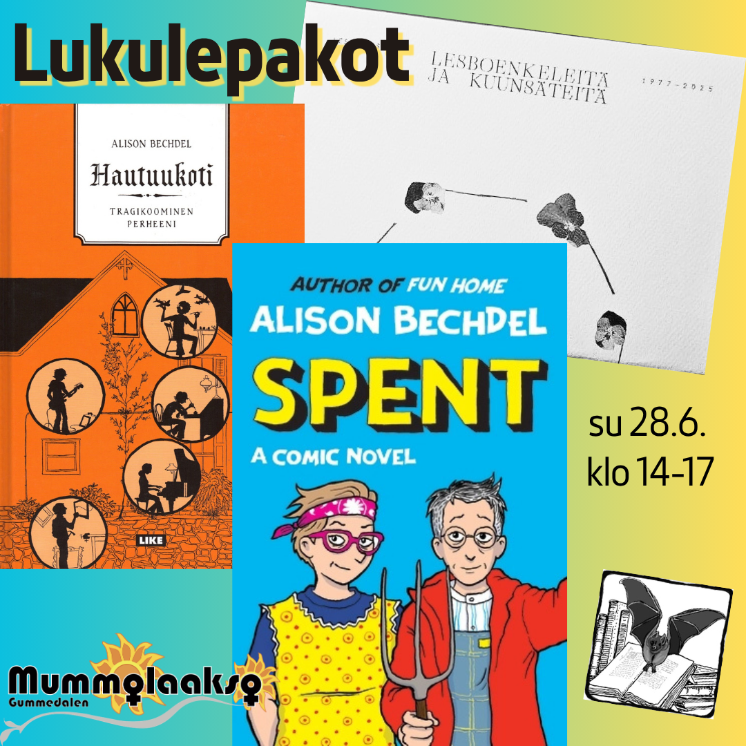 Teosten kannet Mummolaakson ja Lukulepakkojen logoilla