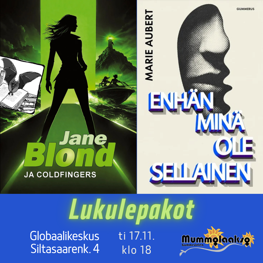 Kirjojen kannet, lukulepakko- ja Mummislogot